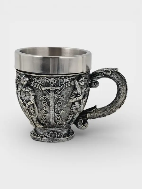 Кружка средневековая &laquo;Рыцарь&raquo;, 300 мл, нержавеющая сталь, серебристая