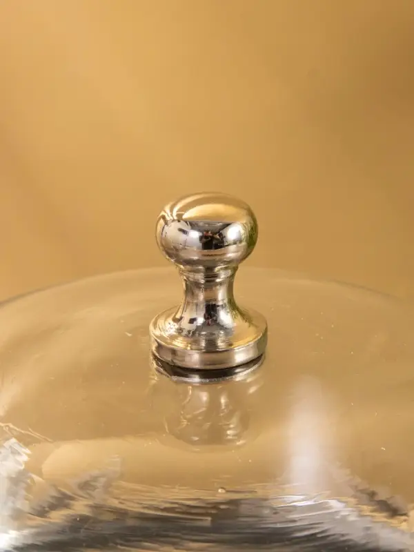 Тортовница со стеклянной крышкой "Звёзды" алюминий 21х21х23 см