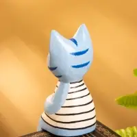 Сувенир дерево "Кот сидячий" цв. голубой, 6х6х15 см