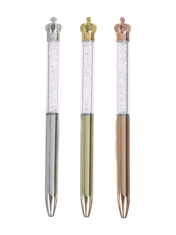 Ручка шариковая-прикол &laquo;Корона&raquo; со стразами, МИКС