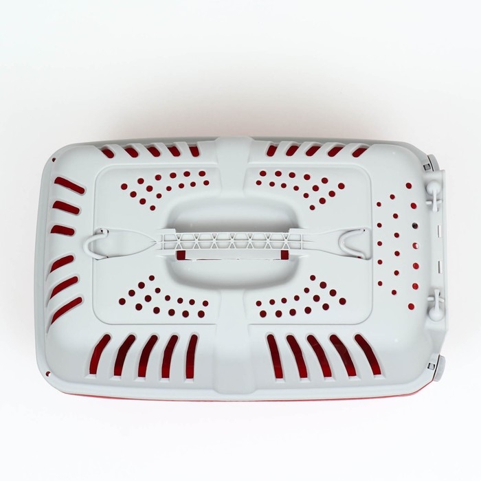 Переноска для животных пластиковая 47 х 30 х 35 см, вес до 9 кг, красная