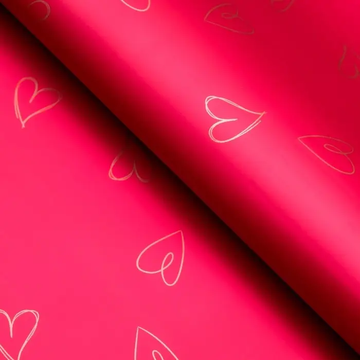 Пленка для цветов и букетов, в листах, 57х57&plusmn;1 см, красный, 65 мкм