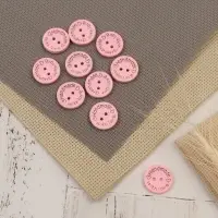 Набор нашивок из дерева Hand made with love, 2&times;2 см, 10 шт., розовый