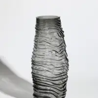 Ваза стекло настольная "Ванесса" полосы, 30х12 см, серый
