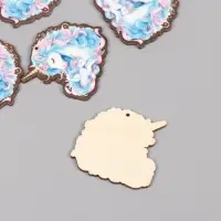 Декор для творчества дерево "Семья единорогов" 4х4,2х0,3 см