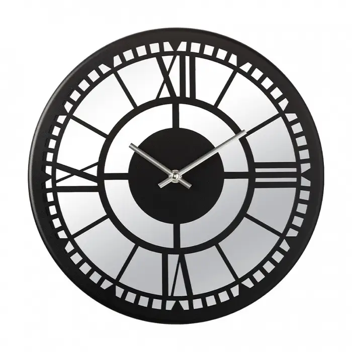 Часы настенные, интерьерные, бесшумные, d-32 см, металл с зеркалом