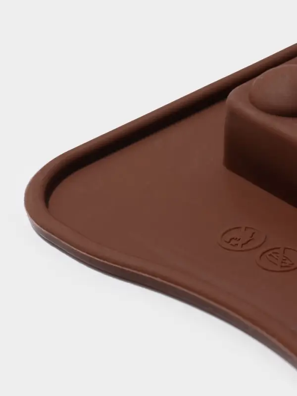 Форма для шоколада Доляна &laquo;Мини-шоколадки&raquo;, силикон, 22&times;11&times;1 см, 3 ячейки, коричневая