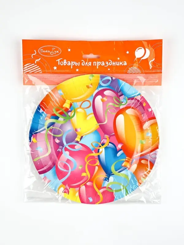 Тарелки бумажные ламинированные Праздничное настроение 23см 6шт