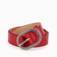 Ремень жен 05-01-02-01, Июнь2511, 2,9*0,3*110 см, винт, пряж металл, 1 прокол, красный