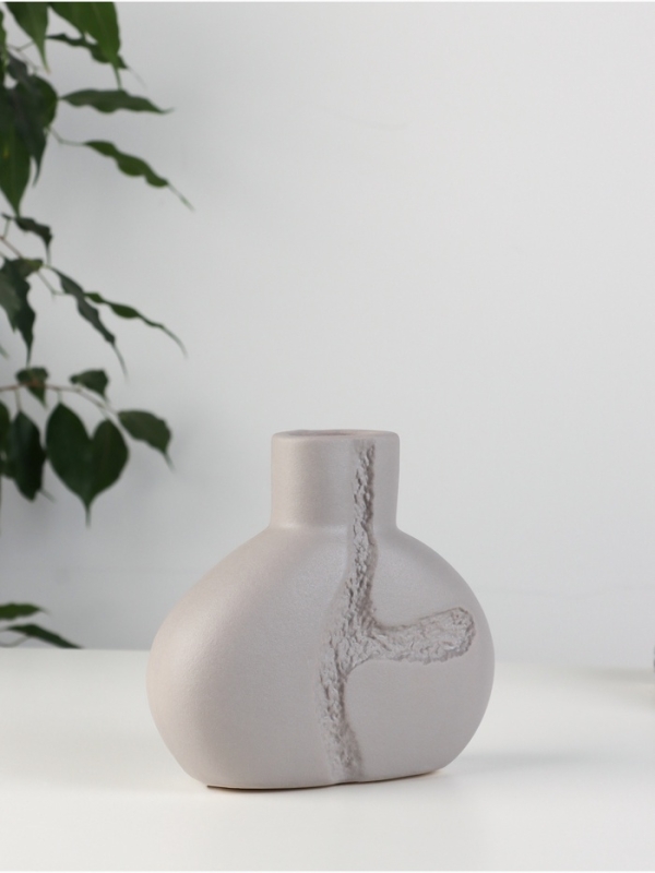 Ваза керамика настольная "Бранвен" 15х15 см, серый
