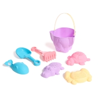 Песочный набор №9 &laquo;Африка&raquo;: ведро, 4 формочки, лопатка, грабли, МИКС