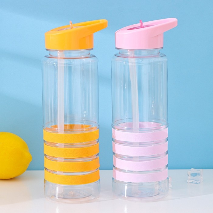 Бутылка с трубочкой Доляна &laquo;Спорт&raquo;, 700 мл, 23,5&times;7,5&times;8,5 см, цвет МИКС