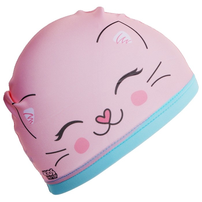 Шапочка для плавания детская &laquo;Котик&raquo;, тканевая, обхват 46-52 см