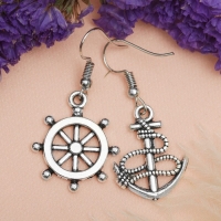 Серьги металл &laquo;Морячка&raquo;, цвет чернёное серебро