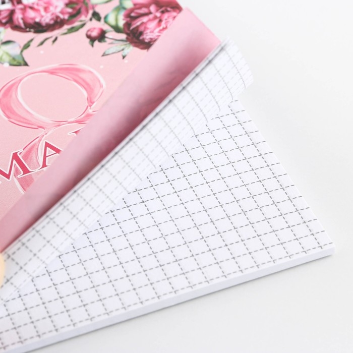 Блокнот &laquo;8 Марта&raquo; на гребне, А6, 40 листов в клетку, мягкая обложка, плотность бумаги 65 р