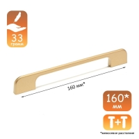 Ручка-скоба CAPPIO RSC023, алюминий, м/о 160 мм, цвет золотой
