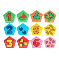 Мемо-игра: развивающие наклейки - присоски многоразовые для игры в ванной &laquo;Весёлый счёт&raquo;, найди пару, 6 пар, 12 стикеров EVA, Крошка Я