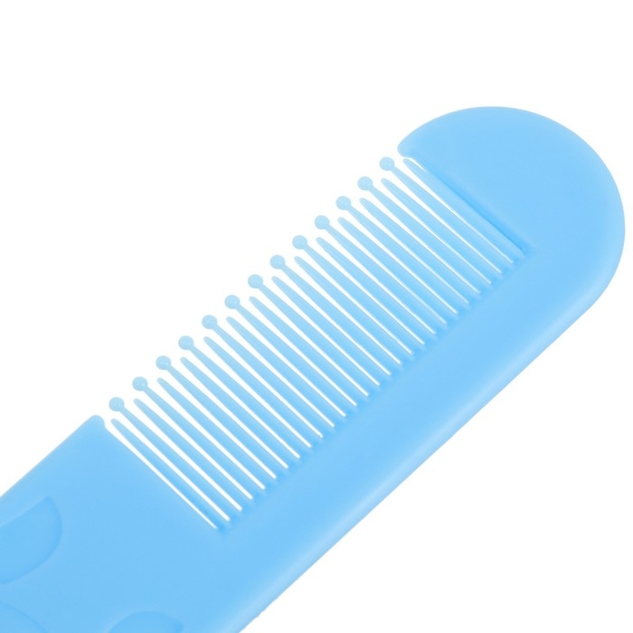 Набор для ухода за волосами: расческа и щетка &laquo;Цветочек&raquo;,  цвет голубой