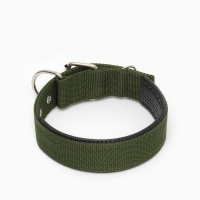 Ошейник "Комфорт" комбинированный, 60 х 4 см, ОШ 44-55 см, темно-зелёный