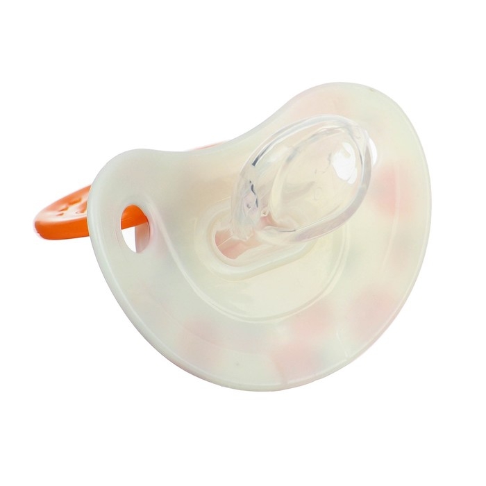 Соска - пустышка силиконовая ортодонтическая &laquo;Божья коровка&raquo;, от 3 мес., с колпачком, цвет оранжевый