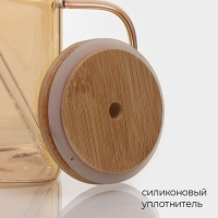 Банка стеклянная с ручкой, крышкой и трубочкой Magistro &laquo;Эко&raquo;, 620 мл, цвет золотой