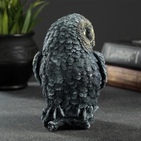 Фигура "Сова на пеньке" серо-голубой 10х9х14.5см