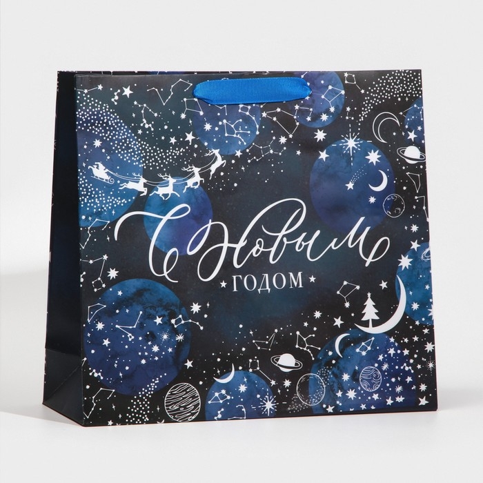 Пакет подарочный новогодний ламинированный &laquo;Волшебная ночь&raquo;, M 30 х 26 х 9 см, Новый год