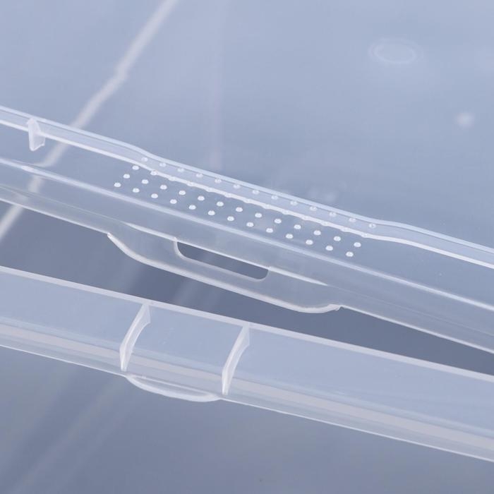 Ящик для хранения с крышкой, 25 л, 53&times;37&times;18 см, цвет прозрачный