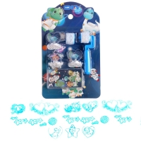 Печать цветная &laquo;Динозавры&raquo;, набор 3 шт., ролик-печать с 2 насадками, штемпельная подушка