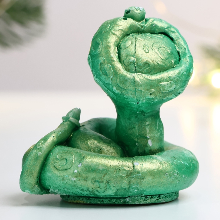Новый год. Символ 2025. Фигура "Змея Орион" светло-зеленая, 5х5х6см
