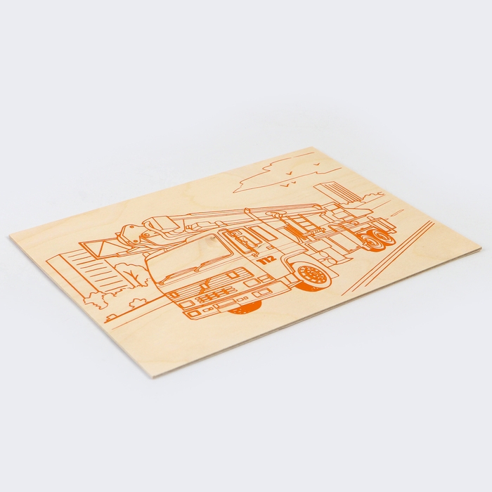 Основы для выжигания &laquo;Пожарная машина&raquo; 30х21 см