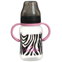 Бутылочка для кормления, широкое горло, средний поток от 3 мес., 270 мл., &laquo;Зебра&raquo;, M&B
