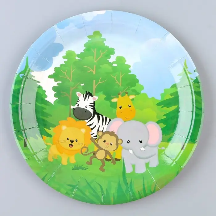 Тарелка бумажная &laquo;Зверюшки&raquo;, в наборе 6 шт.
