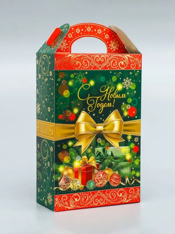 Коробка подарочная новогодняя Ларец &laquo;Бантик&raquo; 17.5&times;31&times;7 см