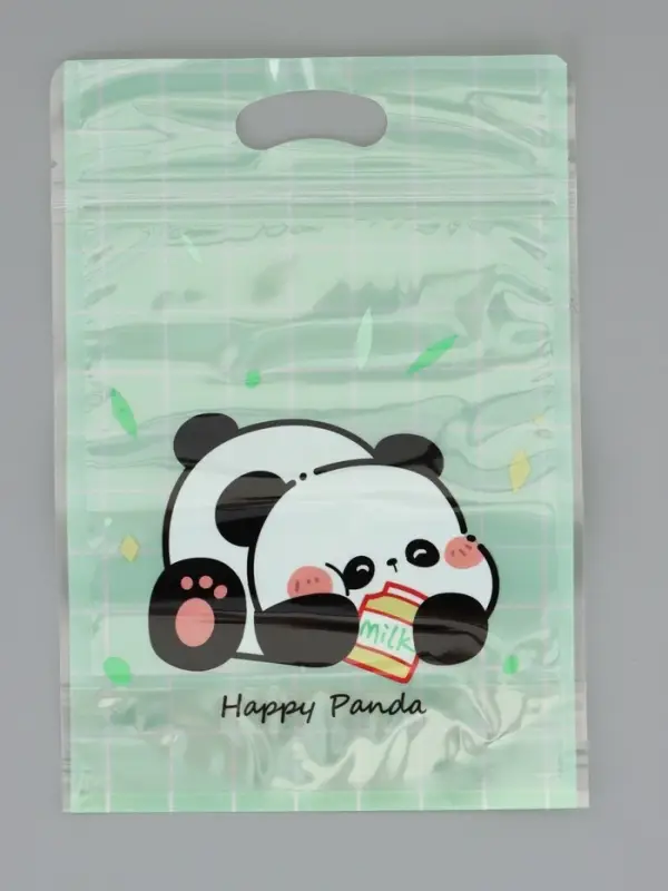 Пакет подарочный, с zip-lock застежкой, "Счастливая панда", 15х23 &plusmn; 1см МИКС