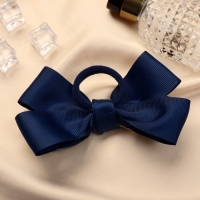 Резинка для волос "Школьница" бант окантовка, 11 см, синий