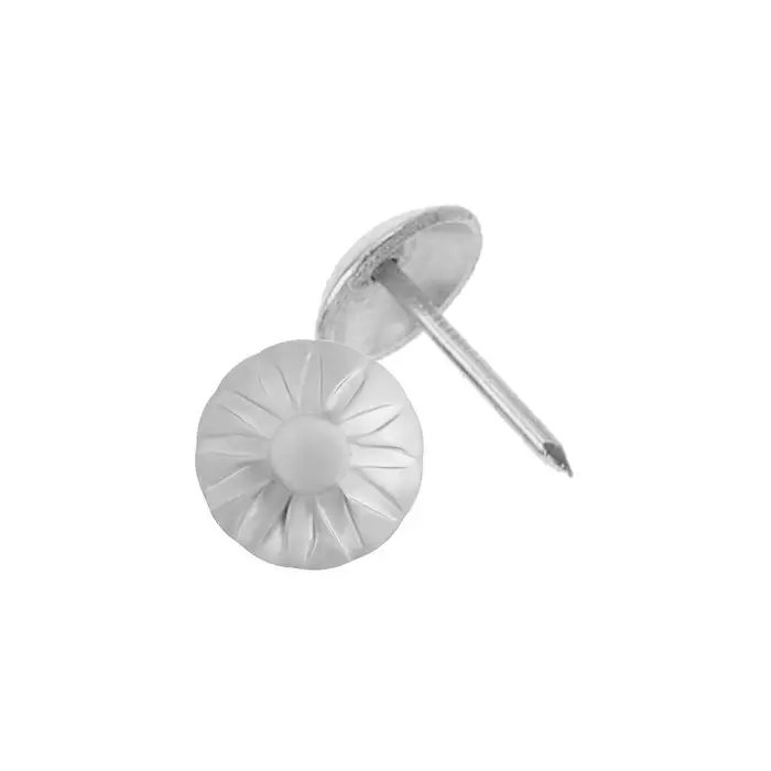 Гвозди ТУНДРА, декоративные, обивочные, фактурные, 11&times;16 мм, хром, фасовка 50 шт.