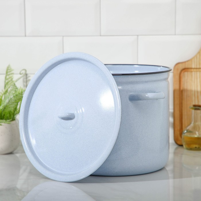 Кастрюля эмалированная, 12 л, без деколи, цвет МИКС