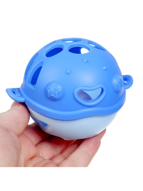 Прорезыватель силиконовый для зубов с погремушкой Крошка Я &laquo;Рыбка&raquo;, в кейсе, синий