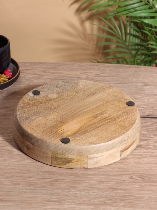 Блюдо "Черепаха и цветы" дерево манго 25х25х4,5 см