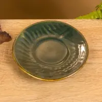 Чашка с блюдцем &laquo;Флора 2&raquo;, 13&times;13&times;9 см, керамика, зелёная