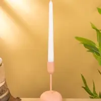 Подсвечник на 1 свечу текстурный "Пудровый розовый" 8х8х15,5 см