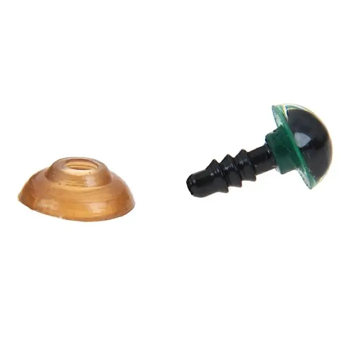 Глаза винтовые с заглушками, полупрозрачные, набор 4 шт., зелёные, размер 1 шт.: 0.8&times;0.8 см