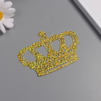 Наклейка бумага, пластик "Корона императора" голография золото набор 12 шт 3 размера