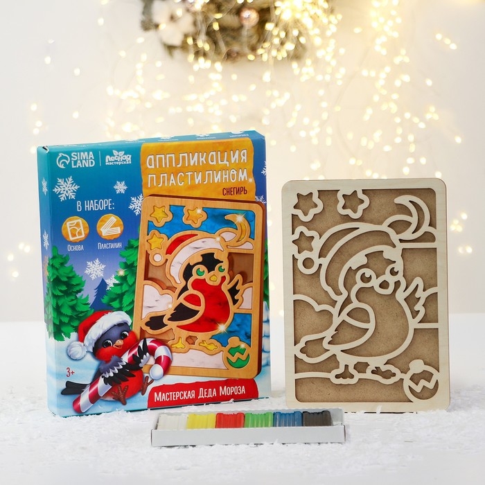 Новогодние пластилиновые картинки &laquo;Новый год! Снегирь&raquo;