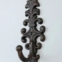 Крючок декоративный чугун "Цветочный вензель" 8х7,5х21 см