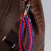 Брелок на карабине "Паракорд" шнур 0,5 см красно-синий 14,5х1,8х0,8 см