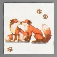 Салфетки бумажные Гармония цвета многоцветие "Лисички", 24*24 см 50 листов