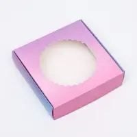 Коробка сборная с окном, "Розовая - голубая", 11.5&times;11.5&times;3 см