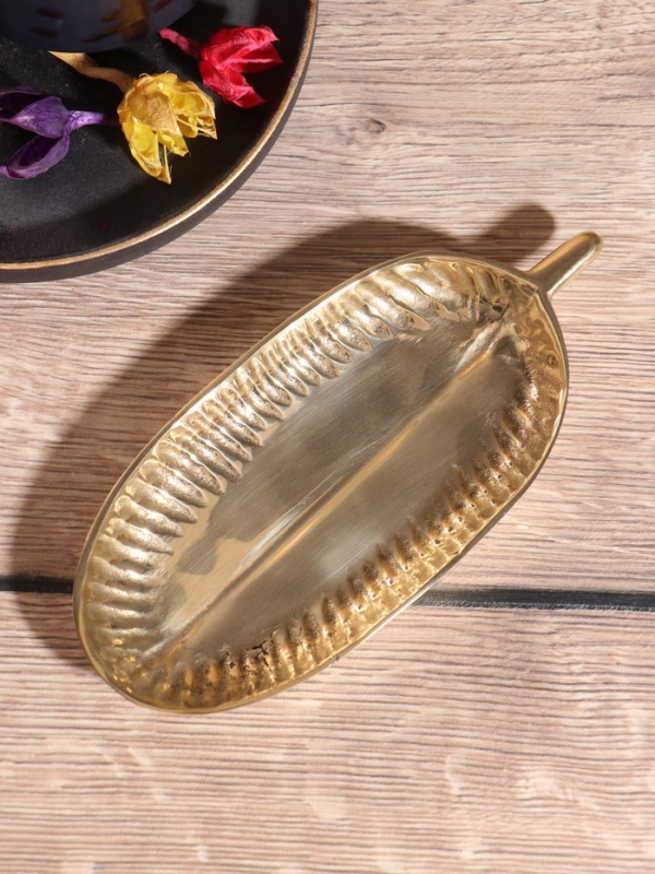 Блюдо сервировочное "Ливс" латунь 7,5х16,5х1,5 см